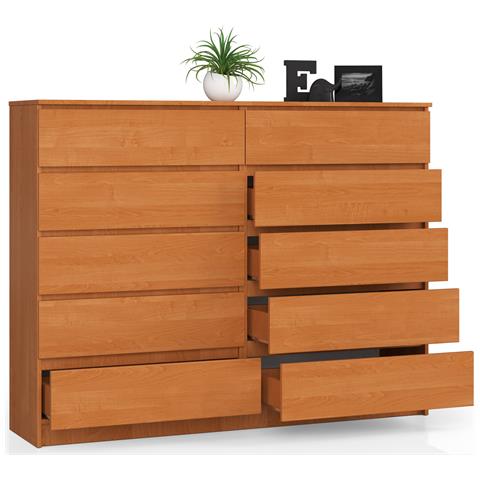 Cassettiera K160, 10 cassetti, 160x40x121 cm, Colore Ontano - Foto 2