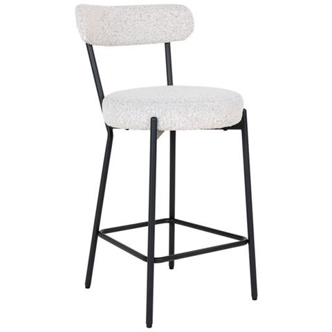 Sgabello Alto Badalona - Bianco - Metallo - 46x39x90 Cm - Foto 1