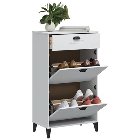 Scarpiera Viken Bianca In Legno Multistrato - Foto 1