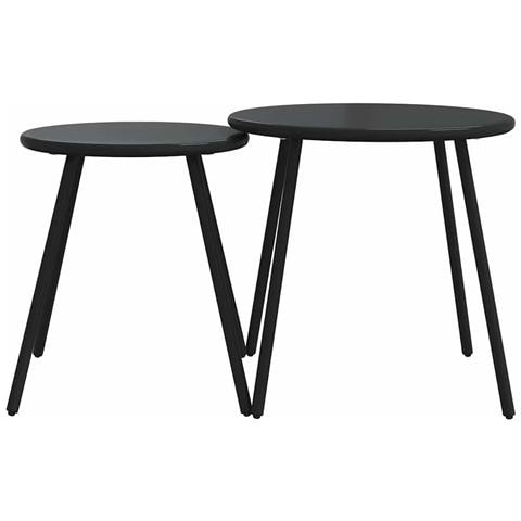 Set Mobili Da Balcone 5 Pz Con Cuscini Nero In Acciaio - Foto 2