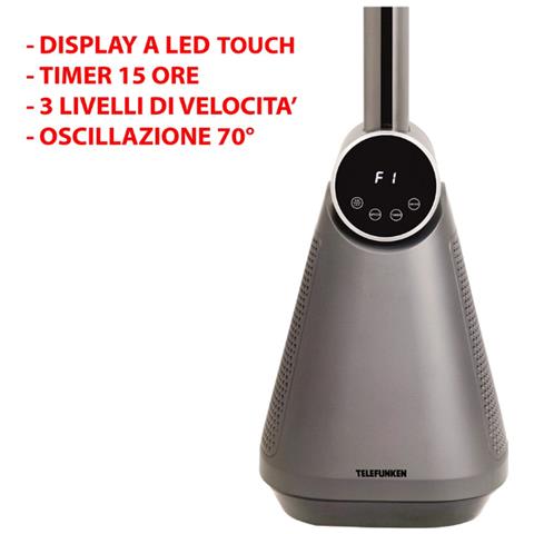 Ventilatore a Torre M08393 con Display LED 3 Livelli di Velocità Potenza 50 W Colore Argento Nero - Foto 3