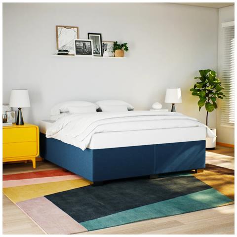 Giroletto Senza Materasso Blu 200x200 Cm In Tessuto - Foto 1