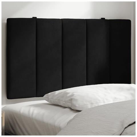 Cuscino Testiera Nero 80 Cm In Velluto - Foto 1