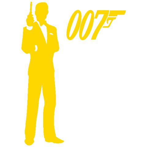 James Bond 007 - Adesivo Prespaziato - Colore Giallo - 10cm - Foto 1