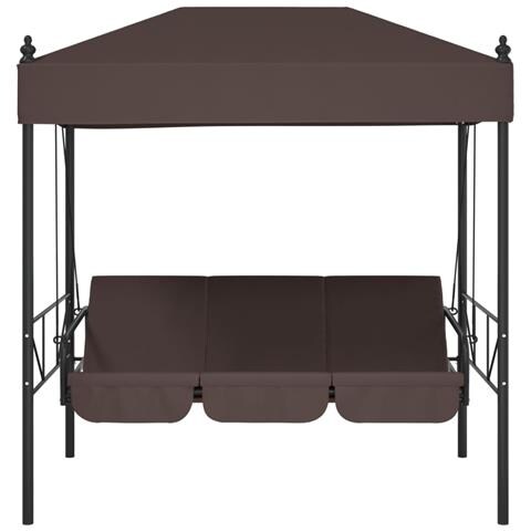 Panchina a Dondolo da Giardino Baldacchino Caff? in Acciaio - Foto 10