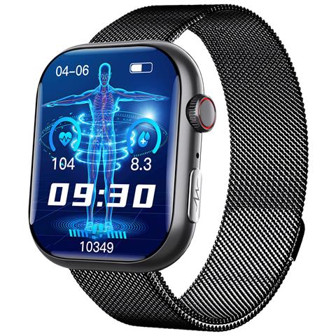 Orologio Ecg Intelligente Con Cardiofrequenzimetro, Fitness Tracker, Con Più Modalità Sportive Black Milanese Strap - Foto 2