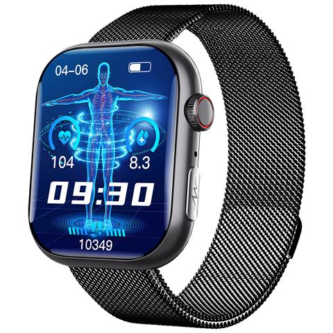 Orologio Ecg Intelligente Con Cardiofrequenzimetro, Fitness Tracker, Con Più Modalità Sportive Black Milanese Strap - Foto 1