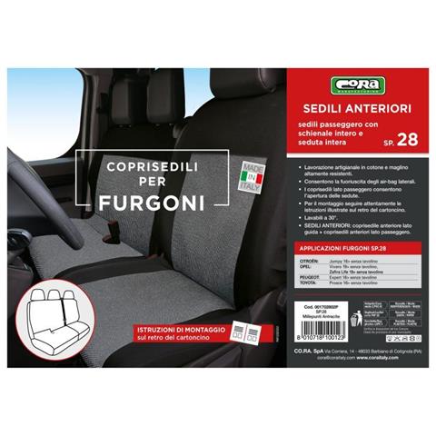 Coprisedili Per Furgoni Tg. Sp28 Seduta Intera Tess. Misto Cotone Nero - Foto 3