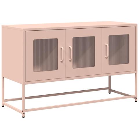 Mobile Tv Rosa 100,5x39x60,5 Cm In Acciaio Laminato A Freddo - Foto 2