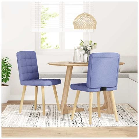 Sedie Da Pranzo 2 Pz Blu Jeans In Tessuto - Foto 2