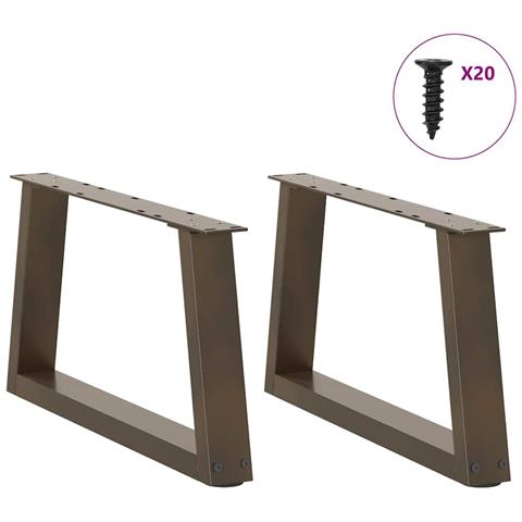 Gambe Per Tavolo Pranzo A V 2pz Naturale 50x(30-31,3)cm Acciaio - Foto 3