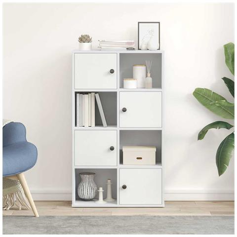 Libreria Bianca 60x24x101,5 Cm In Legno Multistrato - Foto 3