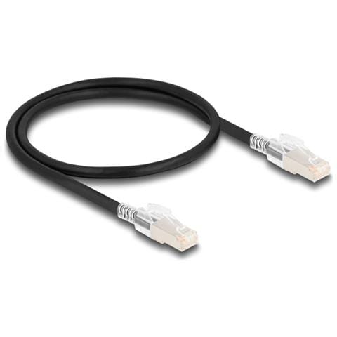 Cavo di rete RJ45 Cat. 6A S /FTP con clip di sicurezza 0,5 m nero - Foto 2