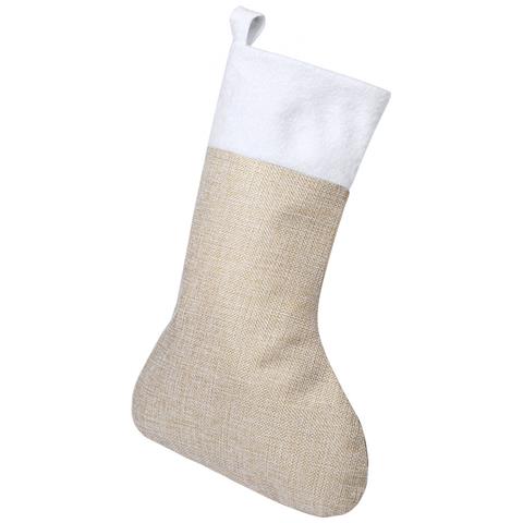 Calza Natalizia In Combinazione Di Colori Naturali E Bianchi. Include Un Nastro Per Appendere. - Foto 1