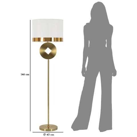 Lampada Da Terra Mf195 - Bianco - Metallo - 40x40x151 Cm - Foto 6