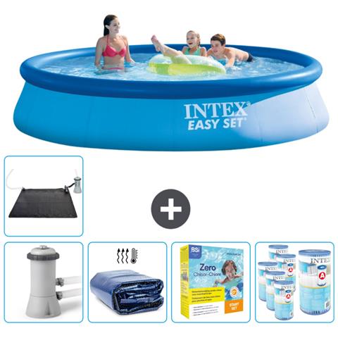 Piscina Fuori Terra - In Giro - 396x396x84 Cm - Blu - Include Accessori Coordinati Cb25 - Foto 1