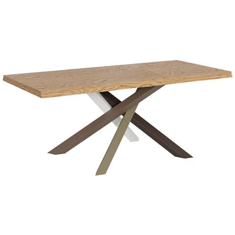 Tavolo Fisso 90x180 Cm Versalux Scortecciato Rovere Gambe 4/c - Foto 1