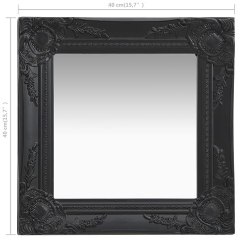 Specchio Da Parete Stile Barocco 40x40 Cm Nero - Foto 5