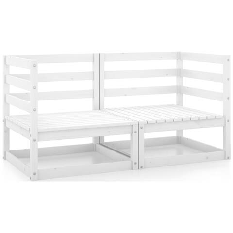 Lusso Casadino -  Divani Angolari Da Giardino 2 Pz In Massello Di Pino Bianco - Foto 2