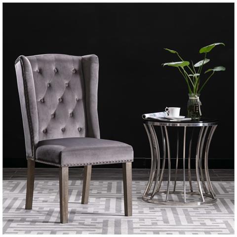 Sedie Da Pranzo 2 Pz Grigie In Velluto - Foto 1