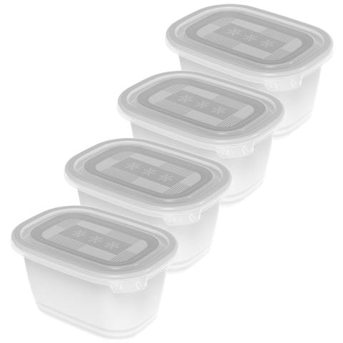 1026300096 recipiente per cibo Ovale Barattolo 0,75 L Trasparente, Bianco 4 pz - Foto 1