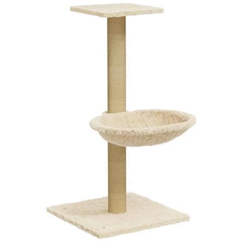 Albero per Gatti con Palo Tiragraffi in Sisal Crema 74 cm - Foto 1