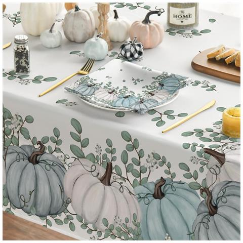 Horaldaily Tovaglia 84 X 84 Cm Quadrata Motivo A Zucche Blu - Foto 2