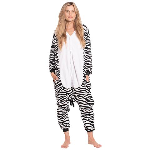Pigiama Da Donna Tuta Kigurumi Onesie Zebra Bianco Nero 165-175 Cm L - Foto 2