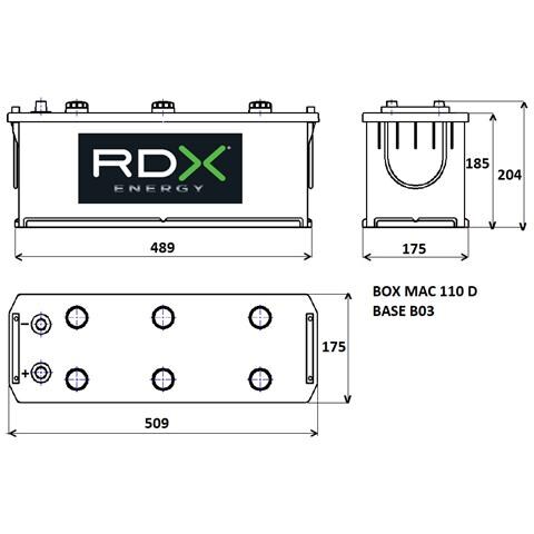 Batteria Destra 12v 135ah 800a 509x175x204mm - Foto 2