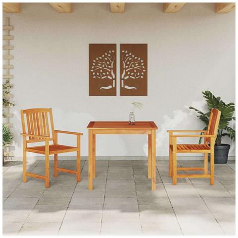 Set da Pranzo per Giardino 3 pcs Marrone - Foto 2