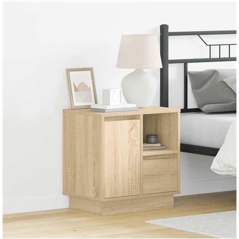 Armadio da Notte con 2 pcs rovere sonoma 50 x 34.5 x 50 cm. - Foto 2