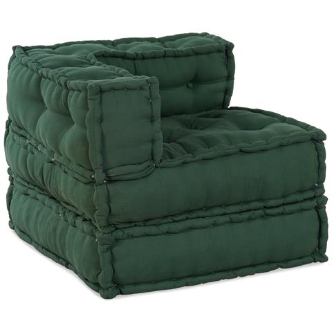 Pouf modulari  4 pz Verde in tessuto - Foto 2