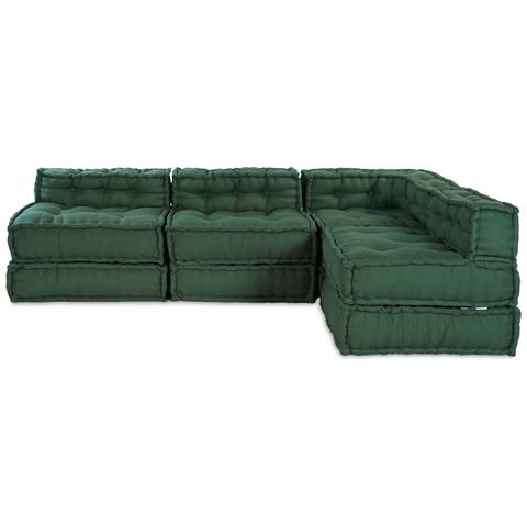 Pouf modulari  4 pz Verde in tessuto - Foto 9