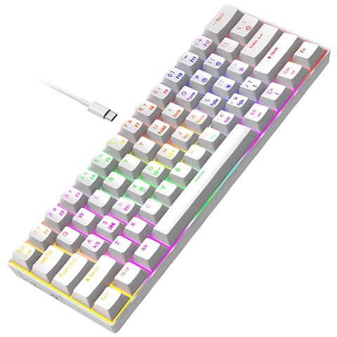 Tastiera Meccanica Cablata A 61 Tasti Con Retroilluminazione Mista - Compatta, Portatile E Personalizzabile White - Foto 2