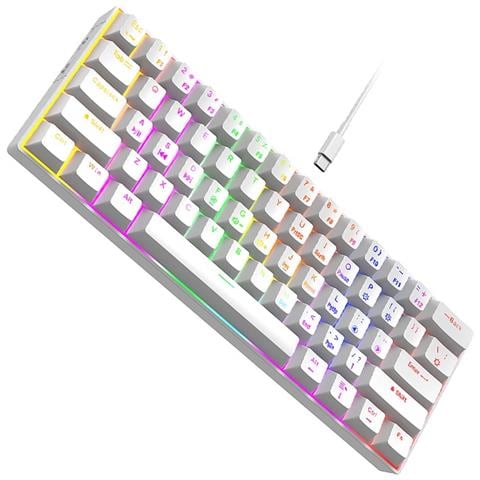 Tastiera Meccanica Cablata A 61 Tasti Con Retroilluminazione Mista - Compatta, Portatile E Personalizzabile White - Foto 3