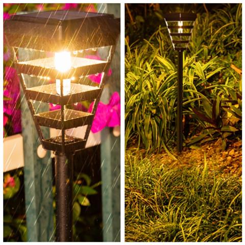 Lampada Solare Da Giardino Esterno - Illuminazione Paesaggistica Ip65 Impermeabile - Foto 4