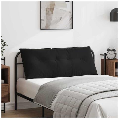 Cuscino per Schiena Nero 120 x 50 cm Tessuto in Cords - Foto 2