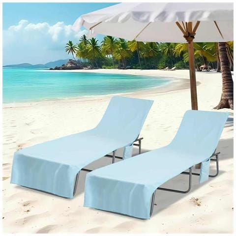 Asciugamani per lettino 2 pcs Blu 210 x 75 cm - Foto 2