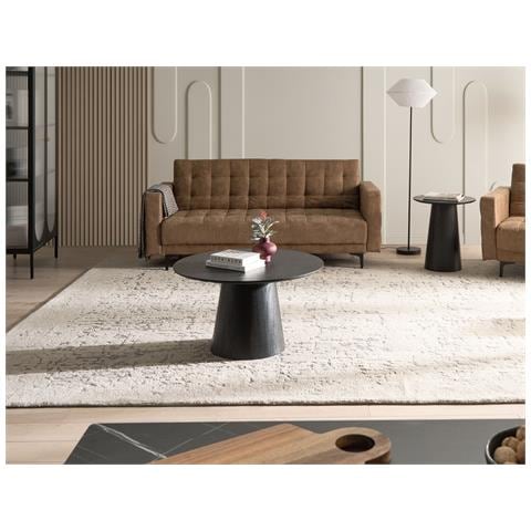 Divano Letto 3 Posti Aberdeen Pelle Sintetica Marrone - Foto 1