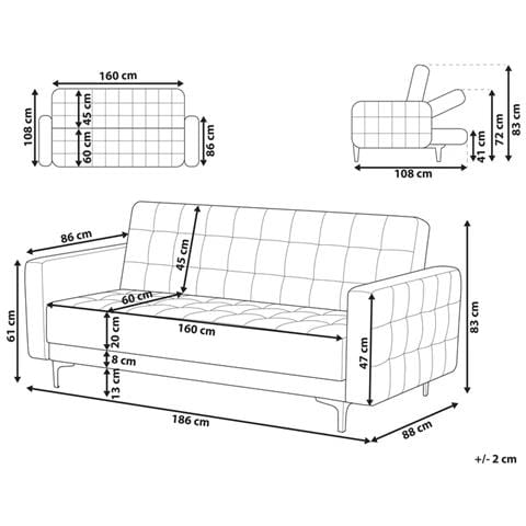 Divano Letto 3 Posti Aberdeen Pelle Sintetica Marrone - Foto 6