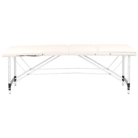 lettino da massaggio pieghevole alluminio comfort 3 sezioni crema - Foto 2