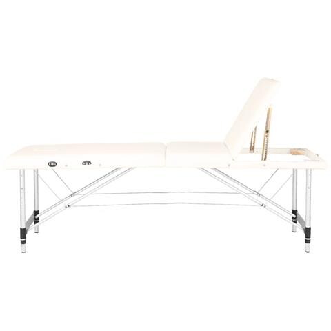 lettino da massaggio pieghevole alluminio comfort 3 sezioni crema - Foto 4