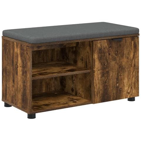 Panca per ingresso con porta Quercia Affumicata 80 x 38 x 46 cm - Foto 1