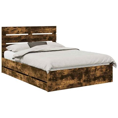 Struttura del letto con cassetto Rovere fumé 160 x 200 cm - Foto 1