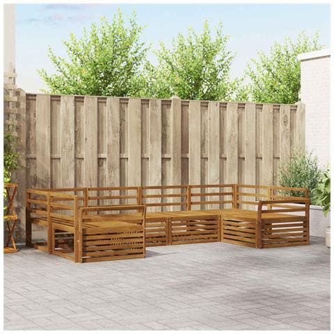 Set divani 6 pcs Naturale Legno di Acacia Massello - Foto 2