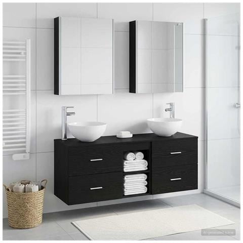 Set di mobili per il bagno 5 pcs Rovere Nero - Foto 2