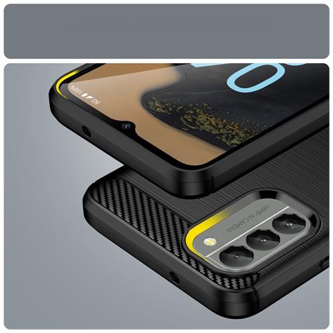 Custodia In Carbonio Per Nokia G400, Flessibile, In Silicone, Nera. - Foto 7