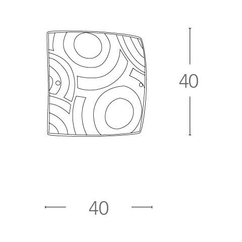 I-MIRO / PL40 - Plafoniera bianca con decori astratti 60 watt E27 - Foto 6