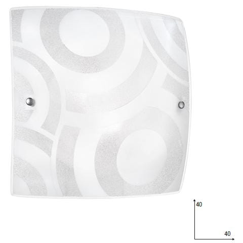 I-MIRO / PL40 - Plafoniera bianca con decori astratti 60 watt E27 - Foto 1