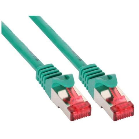 cavo patch per rete dati lan cat. 6, 2x rj45, doppia schermatura sftp (pimf) , halogenfree, colore verde, 7.5m - Foto 1